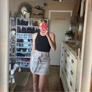 NWT Urban Heritage grey utility cargo style high waisted skirt